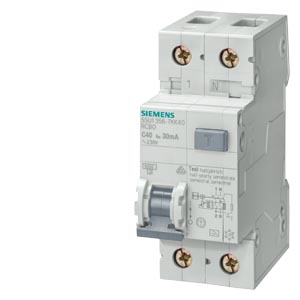 Siemens, RCBO, 6 kA, 1P+N, Type AC, 300 mA, C-Char, In: 16 A, Un AC: 230 V
